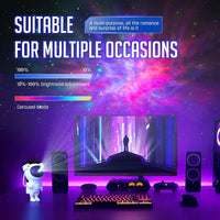 Votvy Star Projector, Astronaut Projector Galaxy, Children's Night Light with Nebula, 8 Modes, Remote Control and 360° Rotation Lamp Projector Galaxy Ceiling Bedroom, Gifts for Children and Adult
