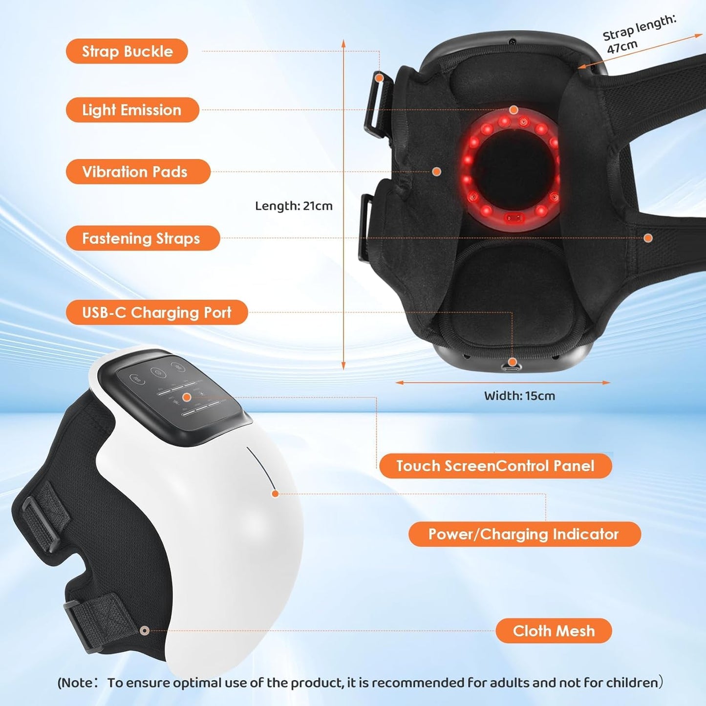 Votvy  Knee Massager Joint Pain Relief with Red Light Heat Massage Therapy