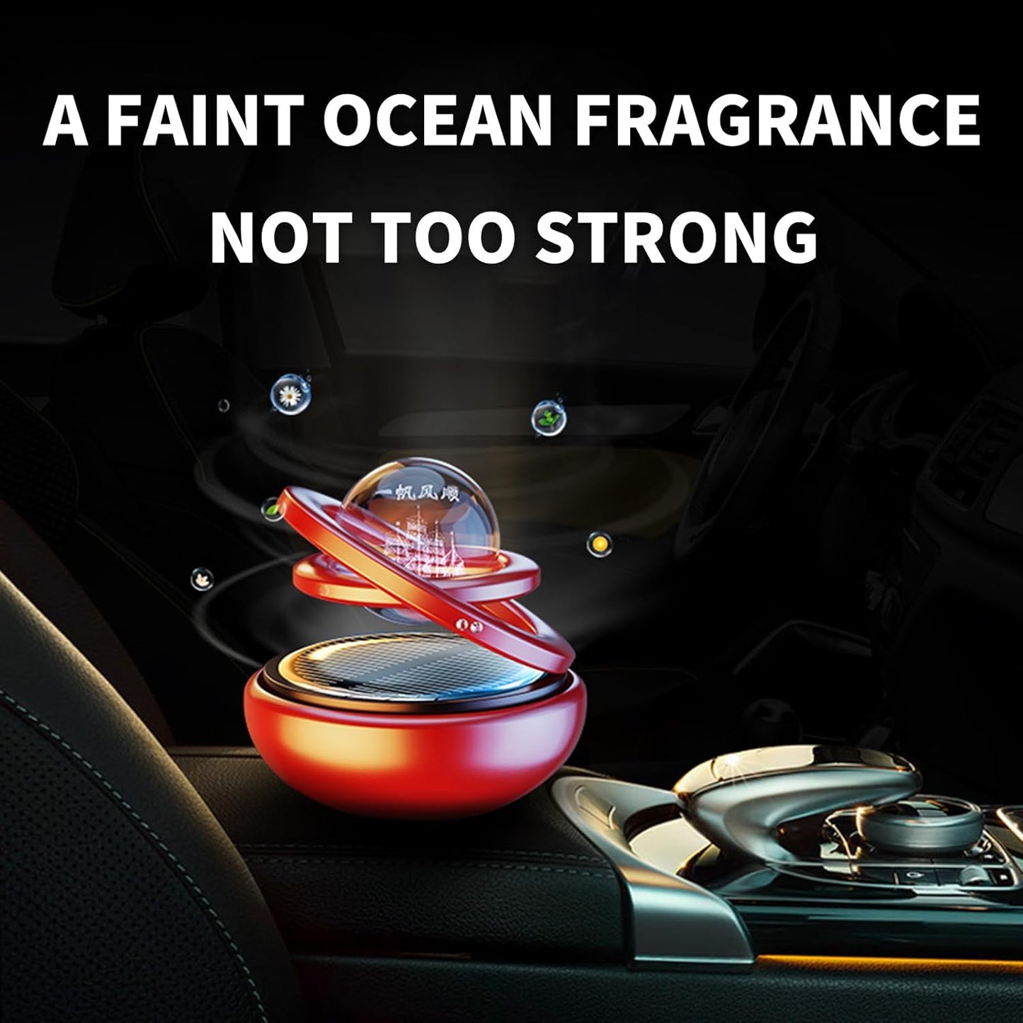 Votvy  Car Air Freshener Solar Energy Rotating Floating Planet Car Perfume Aromatherapy Diffuser Car Interior Decoration Accessories Diffuser for Car Office Home