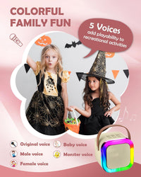 Votvy Electric Rechargeable Karaoke Mic with Speaker for Singing | Wireless Mini Portable Bluetooth Speaker with Microphone & LED Lights | Cute Birthday Gift for Kids Musical Toys for Boys, Girls and Adults