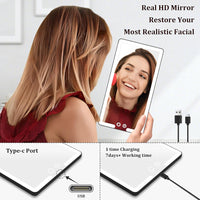 Votvy Led Car Sun Visor Vanity Mirror, Upgraded Car Mirror with Lights,Large Dimmable Light up Vanity Makeup Mirror for Car,Rechargeable Universal Rear View Mirror for Car Visor