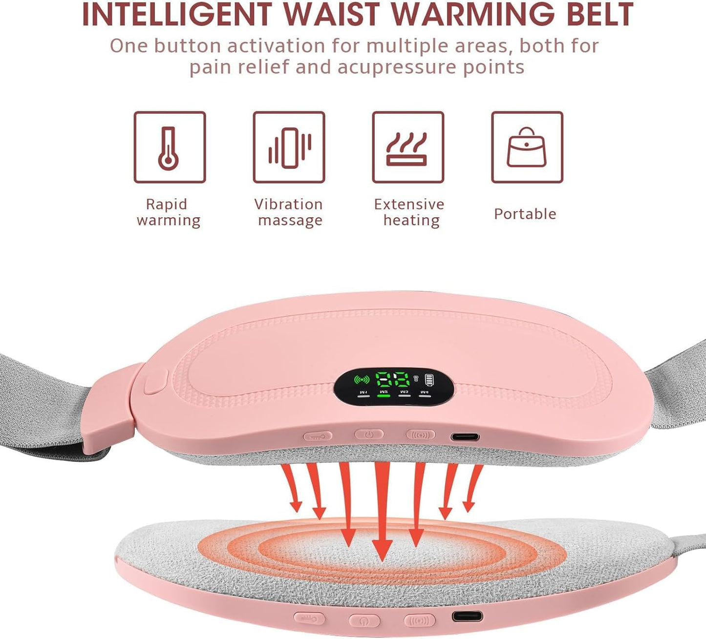 Votvy Heating Pad for Period Cramps, FSA HSA Eligible, Portable Menstrual Heating Pad, Period Pain Relief Heated Pad, Back or Belly Heating Belt, Gifts for Her Women Girl Friend Wife