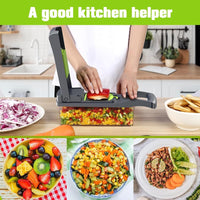 Votvy vegetable Chopper, Onion Chopper, Multifunctional 14 in 1 Food Chopper, Kitchen Vegetable Slicer Dicer Cutter,Veggie Chopper with 8 Blades,Carrot and Garlic Chopper with Container