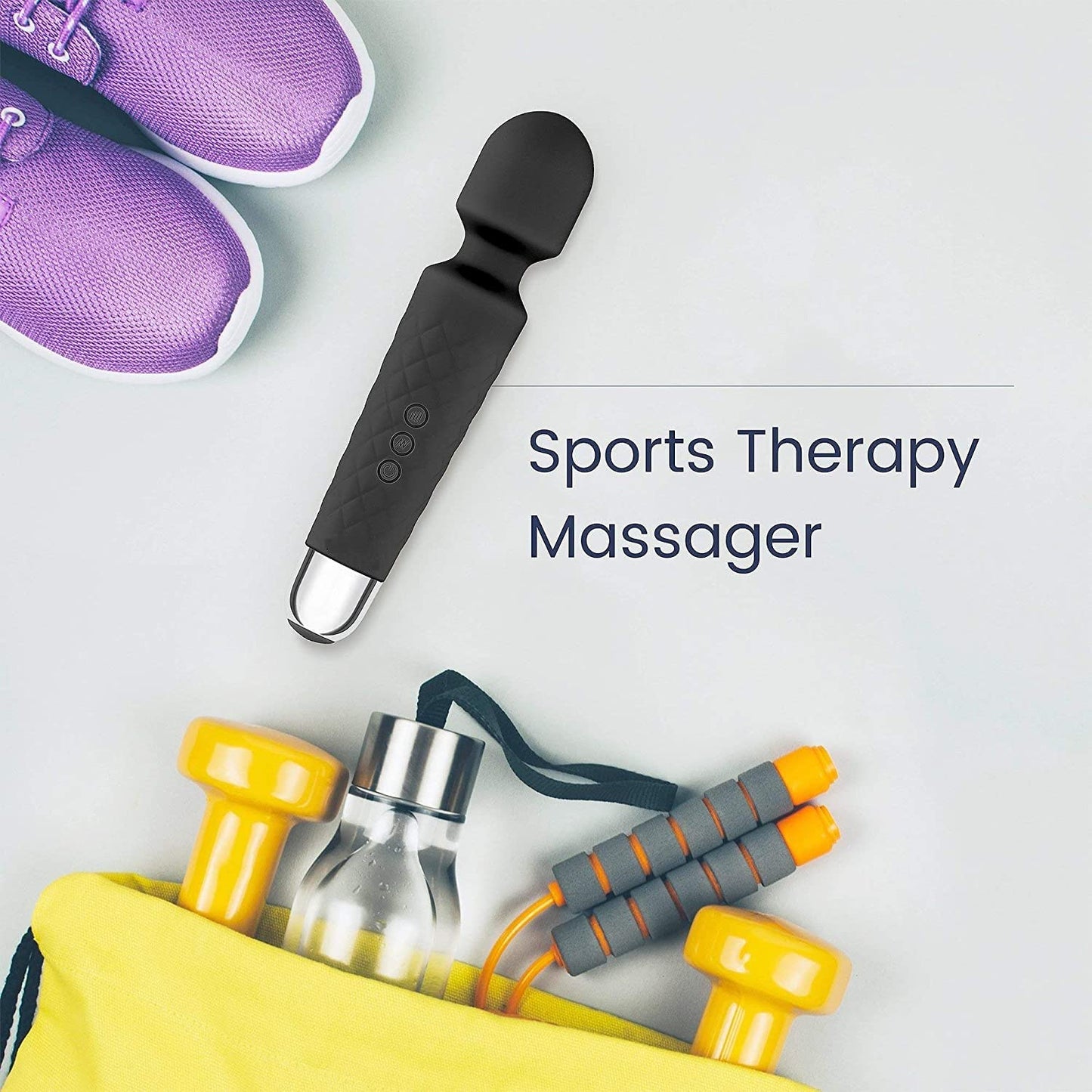 Votvy  Full Body Massager for Women & Men, Rechargeable Wireless Massager Machine for Pain Relief, Handheld Massager with Medical Grade Silicone, 8 Speeds, 20 Modes, (Black)Electric