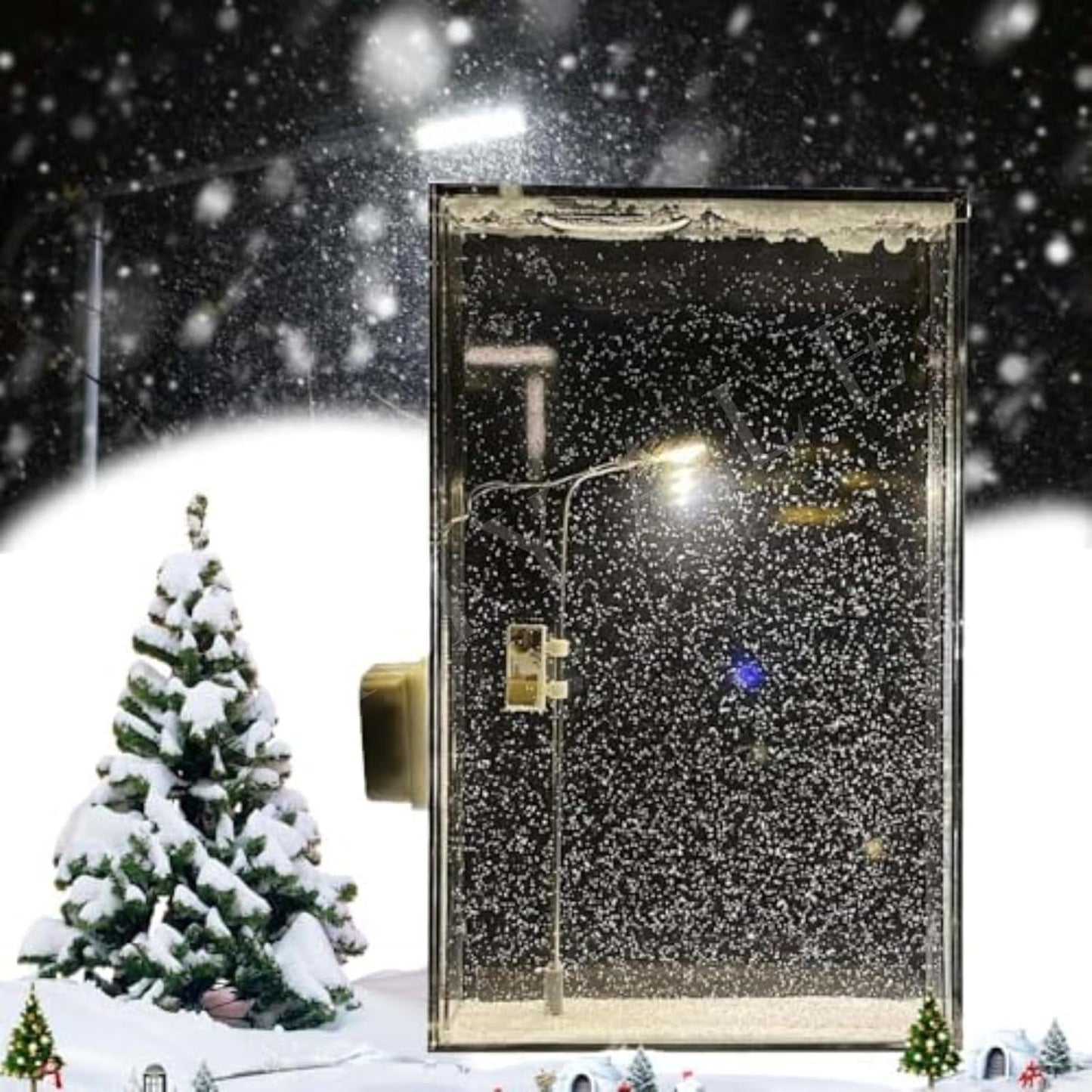 Votvy Snowfall Lamp, Street Light Snow Globe, Handmade DIY Snow Scenery Night Light, Christmas Desktop Decor for Birthday, Make Your Own Christmas Night Light, Snowflake Lamp for Family and Kids