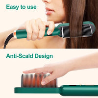 Votvy Hair Straightener Brush Comb for Women, Hair Styler Brush Straightening Iron, Straightener Machine PTC Heating Electric Comb Hair Straightening with 5 Temperature (Multicolored)