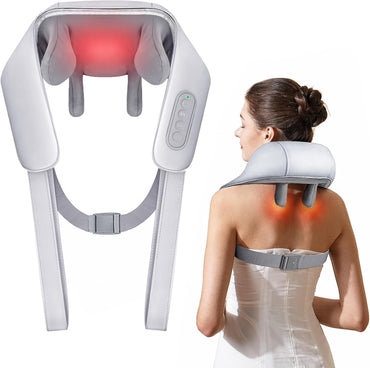 Votvy  Neck Massager for Cervical Pain Relief,Electric Deep Tissue Shiatsu with Infrared Heat Therapy 5D Kneading Massage Machine for Full Body Relax,Neck,Muscles,Back,Shoulder,Legs - 6 Month Warranty