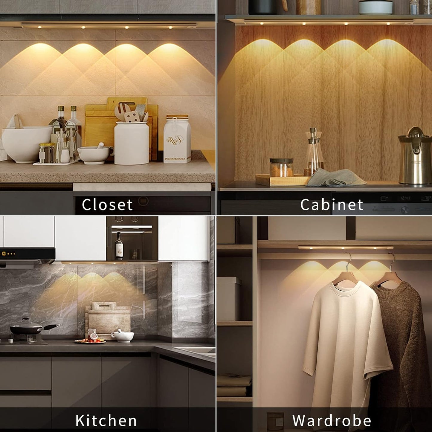 Votvy Electric Under The Cabinet Lights 40 cm Motion Light Home Removable Dimmable USB Rechargeable Closet Light, Wireless Wardrobe Light for Home, Kitchen, Stairs, Wardrobe (Pack of 1)