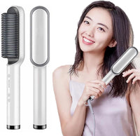Votvy Hair Straightener Brush Comb for Women, Hair Styler Brush Straightening Iron, Straightener Machine PTC Heating Electric Comb Hair Straightening with 5 Temperature (Multicolored)