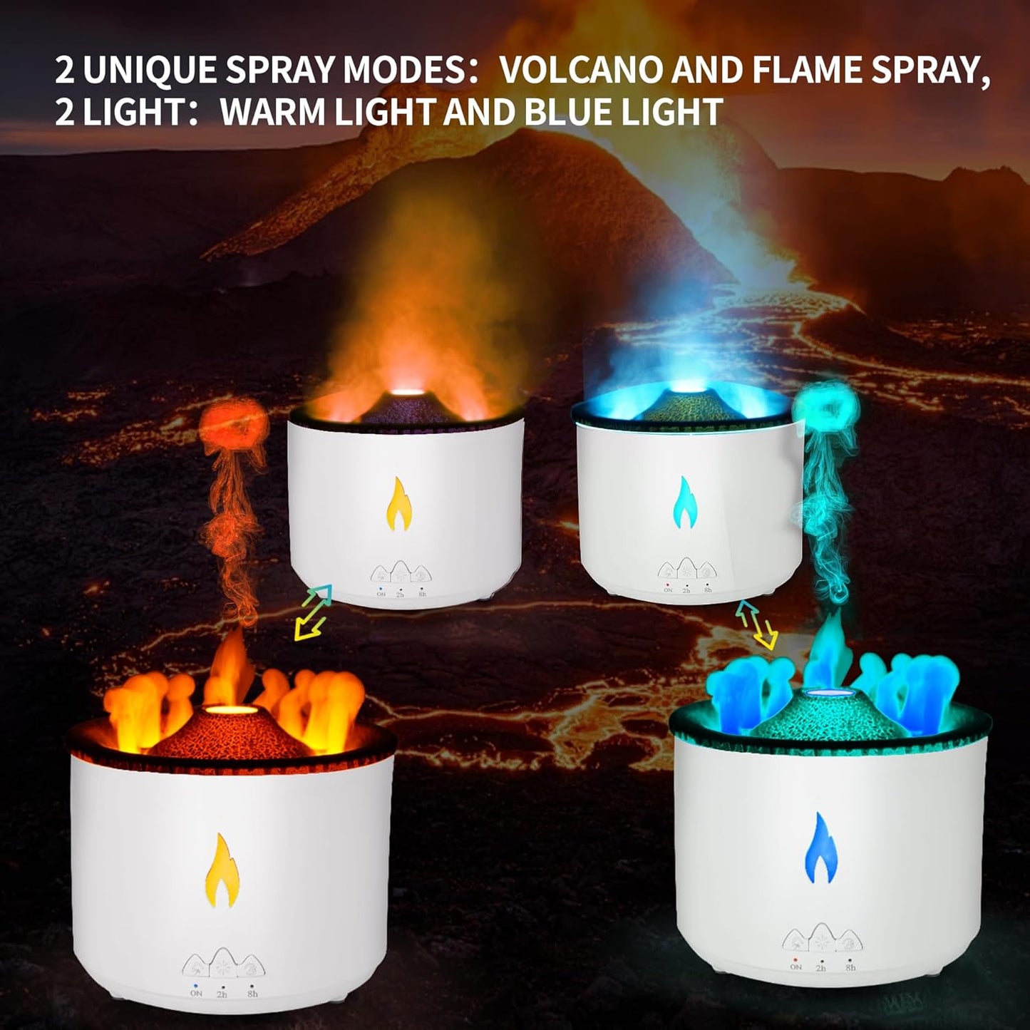 Votvy Oil Diffuser with Flame Light Cool Mist Humidifier with 2 Mist Modes Timer and Auto-Off Safety Protection Quiet Diffusers for Aromatherapy Essential Oil for Home Office SPA Yoga | Plastic Electric