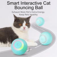 Votvy Smart LED 360° Rotating Cat & Dog Pet Toy Ball | Rechargeable, Interactive Pet Chaser with LED, Automatic Obstacle Avoidance, Ideal for Stimulating Indoor Cats (Blue)
