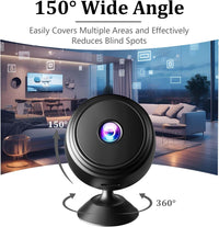 Votvy 1080P Mini Spy Camera with Low Light Vision, Mini Portable Security Camera, Hidden Camera with Audio and Video Recorder for Home/Office Security Camera (Black)