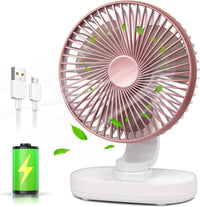 Votvy 3600mAh Rechargeable Desk Fan (90° Rotate), Portable Table Fan,USB Fan, USB Battery,4 Speed for Home Office Travel-The battery life is 8 hours with the maximum wind speed