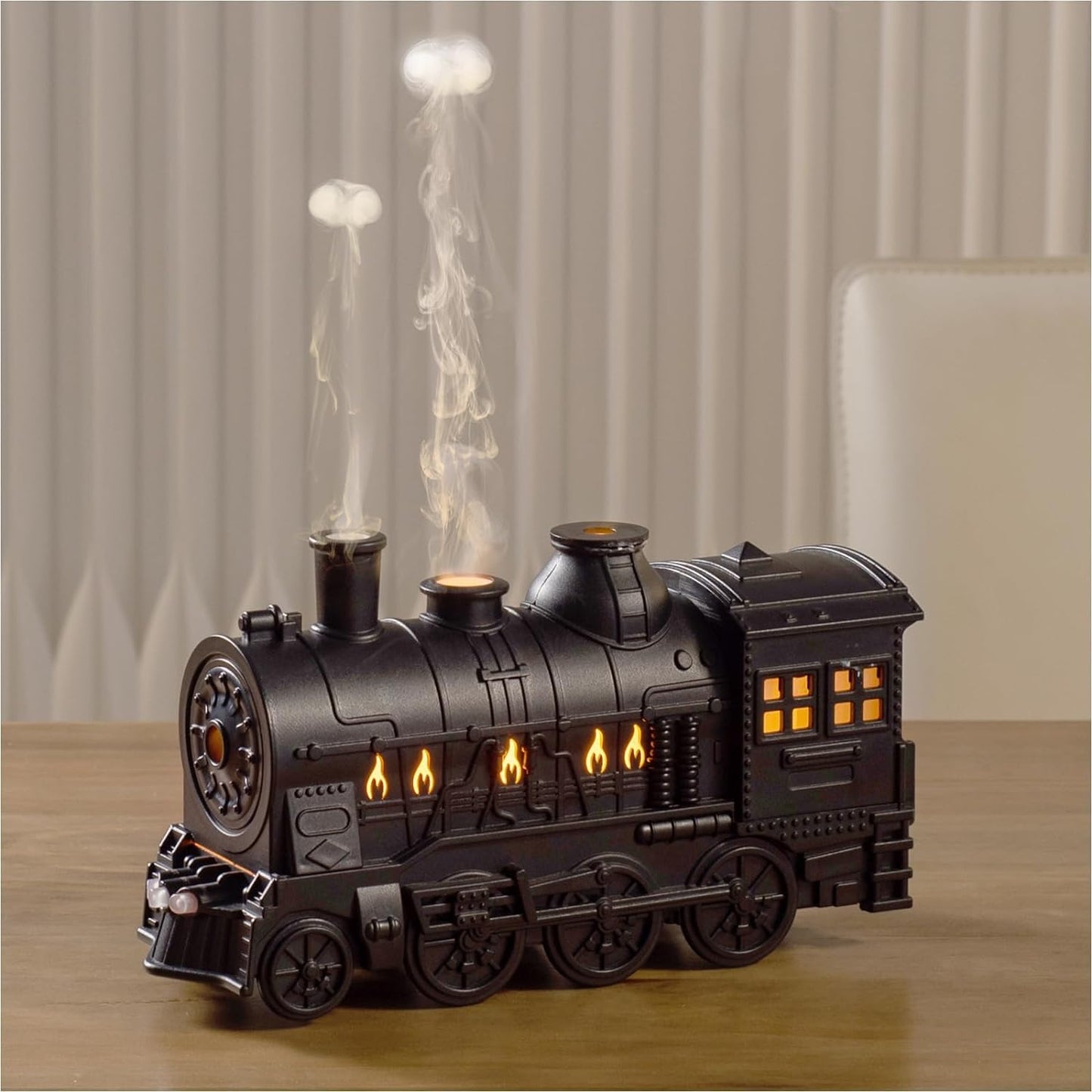 Votvy Train Essential Oil Diffuser Ultrasonic Cool Mist Aromatherapy Diffuser Humidifier with Auto Shut-Off and 2 Light 2 Mist Mode, Auto Shut-Off, for Large Room, Home, Office Hotel 300ml (Train)