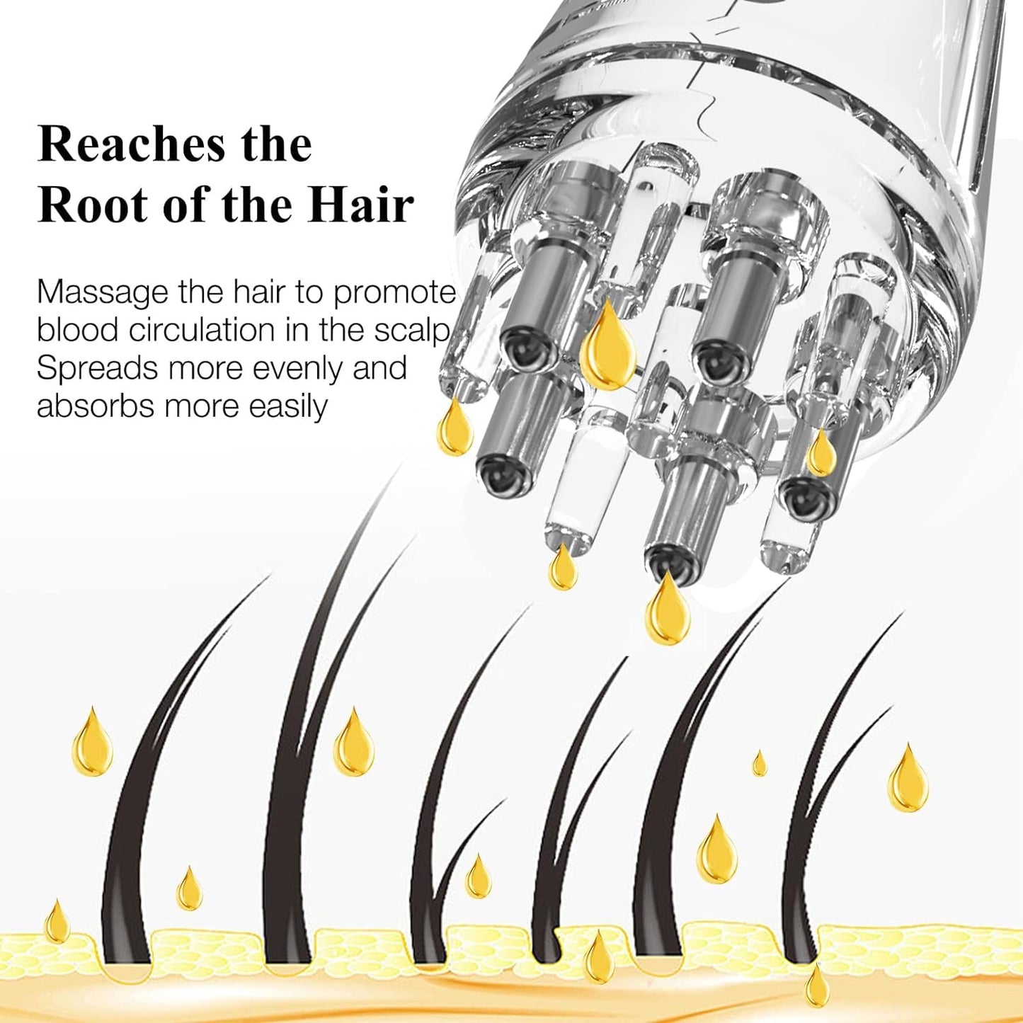 Votvy  Hair Oil Applicator Bottle – 6ml Hair Root Oil Applicator Roller Ball Mini Portable Hair Oil Massage Comb for Scalp Hair Growth Suitable for Various Liquids (1Pcs)