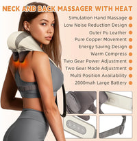 Votvy  Neck Massager for Cervical Pain Relief,Electric Deep Tissue Shiatsu with Infrared Heat Therapy 5D Kneading Massage Machine for Full Body Relax,Neck,Muscles,Back,Shoulder,Legs - 6 Month Warranty