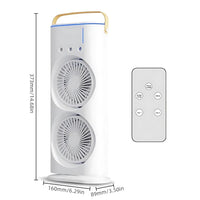 Votvy Electric Double Ended Spray Fan, Cold Air Fan, 2025 New 3 Gears USB Rechargeable Oscillating fan with LED Light Cooler Fan, Touch & Remote Control, 280ml Water Tank, Ice Filling Fan