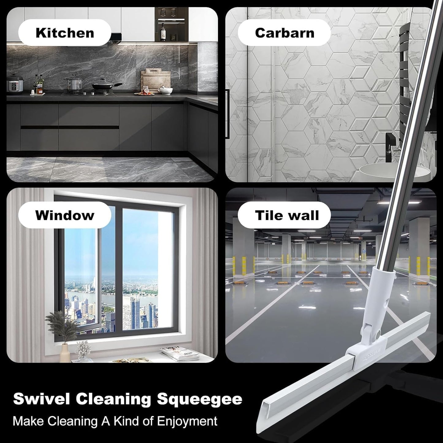 Votvy Silicone Aum Enterprise Multifunctional Magic Broom, Retractable And Adjustable Broom For Flat Floor, 180 Degree Rotatable Wiper, Detachable Indoor Scraping Wiper Brush. (Floor Brush)