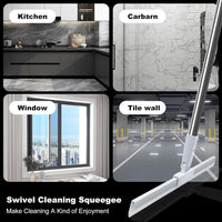 Votvy Silicone Aum Enterprise Multifunctional Magic Broom, Retractable And Adjustable Broom For Flat Floor, 180 Degree Rotatable Wiper, Detachable Indoor Scraping Wiper Brush. (Floor Brush)