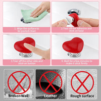 Votvy  4 Pcs Toilet Tank Button, Love Heart Shaped Toilet Push Button, Toilet Tank Press Button For Toilet Cover Lifter Handle Flush, Portable Toilet Tank Lid for Women Long Nail(Multicolour)