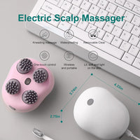 Votvy Scalp Massager Rechargeable Electric Head Kneading Massager, 3 Speed Modes, Handheld Portable Head Scratcher Massager for Hair Growth, Deep Clean & Stress Relax electric Head Massager Machine