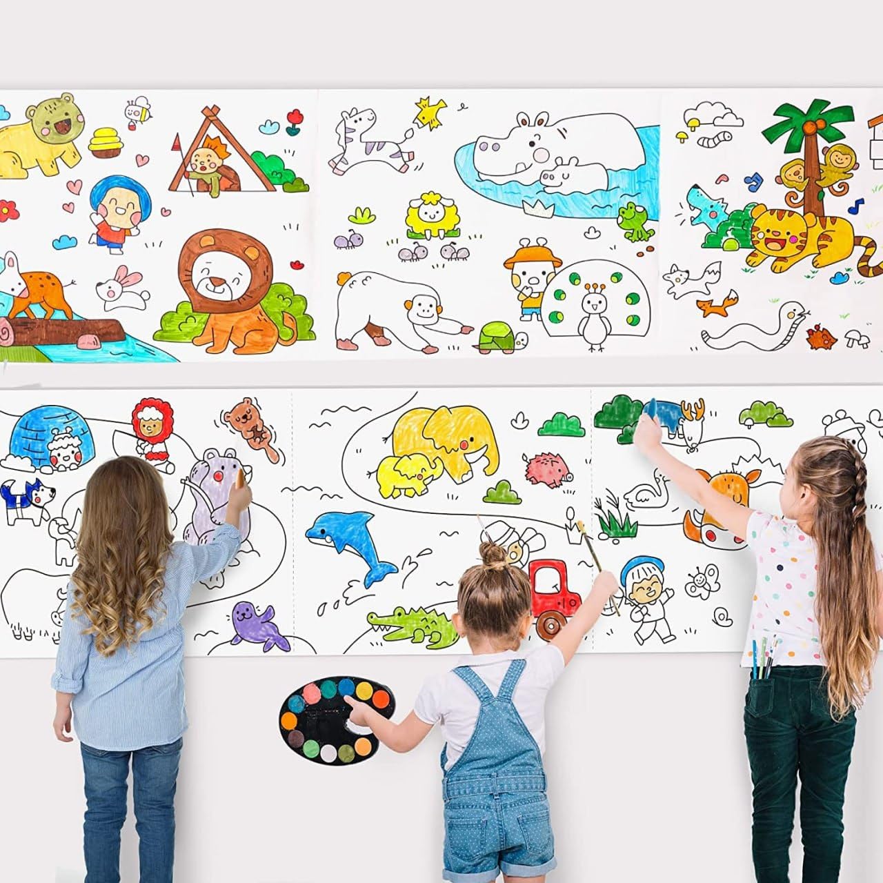 Votvy  Children's Drawing Roll, Coloring Paper Roll for Kids, 30 * 300 Cms DIY Painting Drawing Paper Roll, Kids Art Roll, Early Educational Toys for Kids