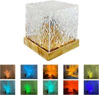 Votvy Ocean Electric Wave Projector Lamp, Northern Lights Ripple Projector Light, 16 Colors Gradual Rotating Flame Water Lamp, Wave Light Aurora Projector with Remote Control for Room Decor Valentine's Gift