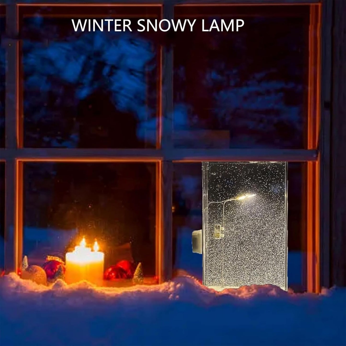 Votvy Snowfall Lamp, Street Light Snow Globe, Handmade DIY Snow Scenery Night Light, Christmas Desktop Decor for Birthday, Make Your Own Christmas Night Light, Snowflake Lamp for Family and Kids