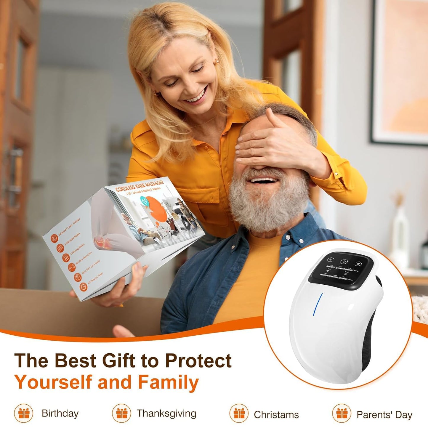 Votvy  Knee Massager Joint Pain Relief with Red Light Heat Massage Therapy