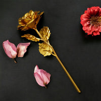 Votvy 24K Gold Plated Artificial Rose Flower with Gift Box | Eternal Golden Rose for Valentine’s Day, Birthday, Anniversary & Romantic Gifts for Girlfriend, Wife, Husband, or Loved Ones