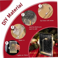 Votvy Snowfall Lamp, Street Light Snow Globe, Handmade DIY Snow Scenery Night Light, Christmas Desktop Decor for Birthday, Make Your Own Christmas Night Light, Snowflake Lamp for Family and Kids