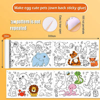 Votvy  Children's Drawing Roll, Coloring Paper Roll for Kids, 30 * 300 Cms DIY Painting Drawing Paper Roll, Kids Art Roll, Early Educational Toys for Kids