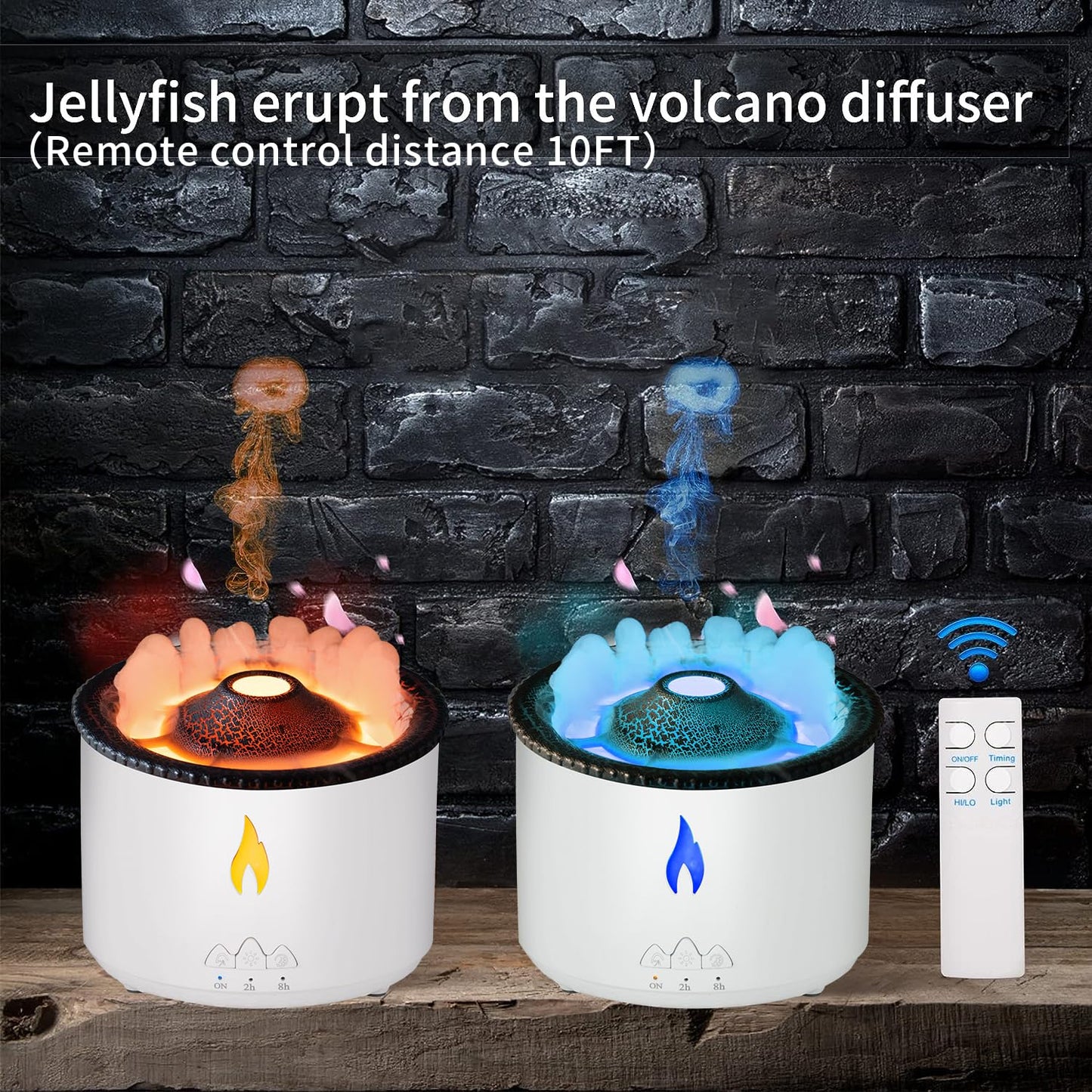 Votvy Oil Diffuser with Flame Light Cool Mist Humidifier with 2 Mist Modes Timer and Auto-Off Safety Protection Quiet Diffusers for Aromatherapy Essential Oil for Home Office SPA Yoga | Plastic Electric
