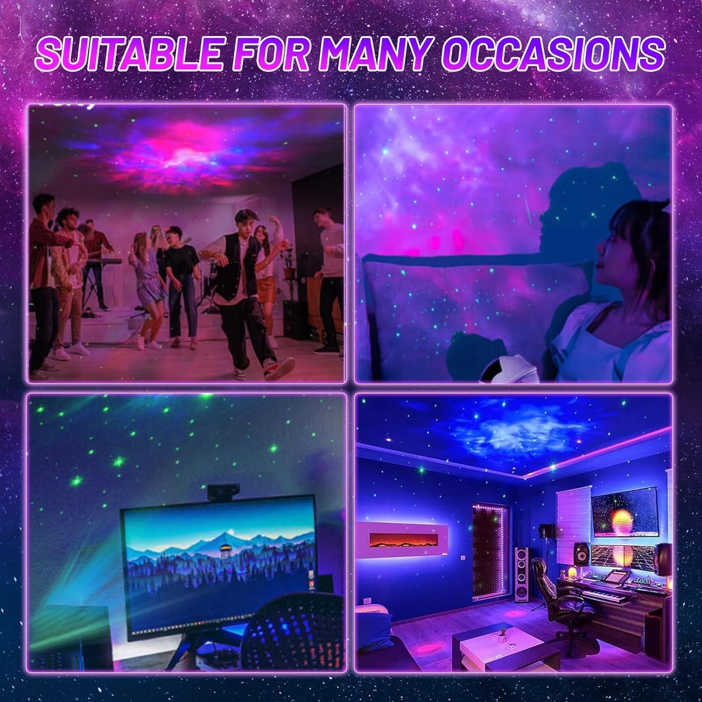 Votvy Star Projector, Astronaut Projector Galaxy, Children's Night Light with Nebula, 8 Modes, Remote Control and 360° Rotation Lamp Projector Galaxy Ceiling Bedroom, Gifts for Children and Adult