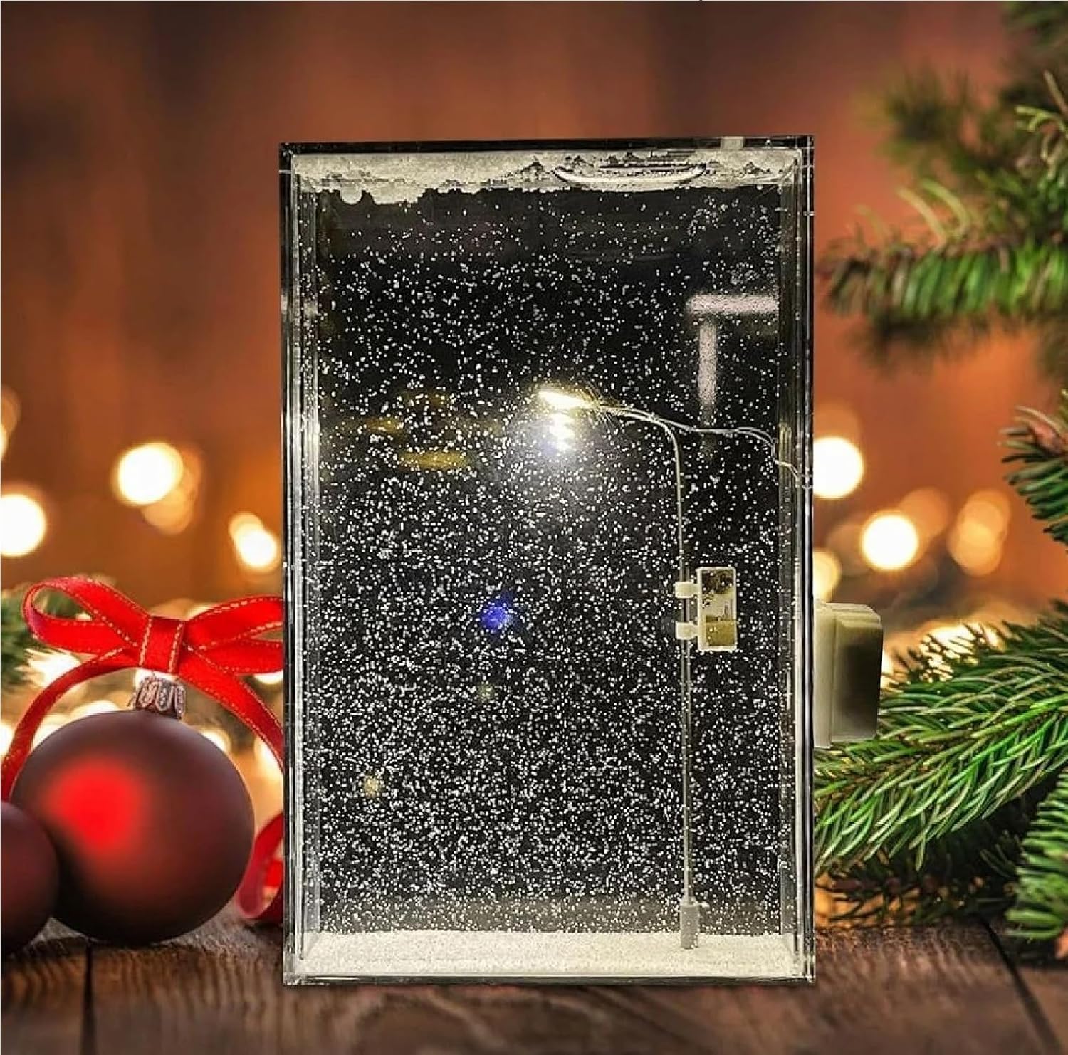 Votvy Snowfall Lamp, Street Light Snow Globe, Handmade DIY Snow Scenery Night Light, Christmas Desktop Decor for Birthday, Make Your Own Christmas Night Light, Snowflake Lamp for Family and Kids