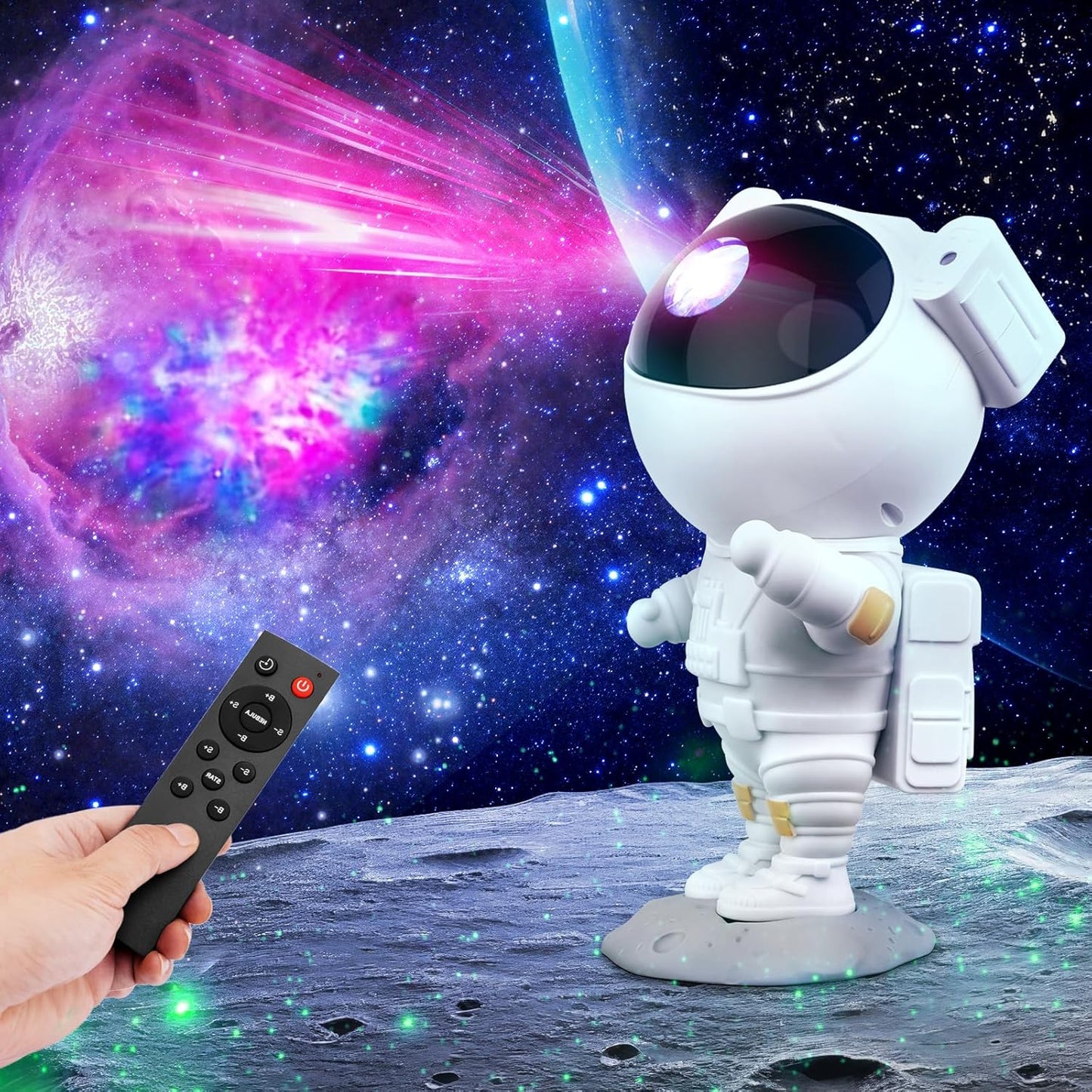 Votvy Star Projector, Astronaut Projector Galaxy, Children's Night Light with Nebula, 8 Modes, Remote Control and 360° Rotation Lamp Projector Galaxy Ceiling Bedroom, Gifts for Children and Adult