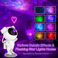 Votvy Star Projector, Astronaut Projector Galaxy, Children's Night Light with Nebula, 8 Modes, Remote Control and 360° Rotation Lamp Projector Galaxy Ceiling Bedroom, Gifts for Children and Adult