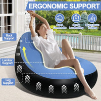Votvy   Chair, Portable Fast Inflatable Sofa Chair with Foot Stool, Surface with Plush Smooth Comfortable Ideal for Living Room, Room and Outdoor Camping use