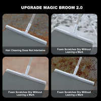 Votvy Silicone Aum Enterprise Multifunctional Magic Broom, Retractable And Adjustable Broom For Flat Floor, 180 Degree Rotatable Wiper, Detachable Indoor Scraping Wiper Brush. (Floor Brush)