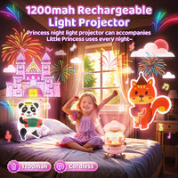 Votvy Electric Rotating Cabin Projector Lamp Star Projector Night Light for Kids Baby Sound Machine Night Light for Room Decor Kids Night Lights for Bedroom, (No Remote Control) (Battery not Included)