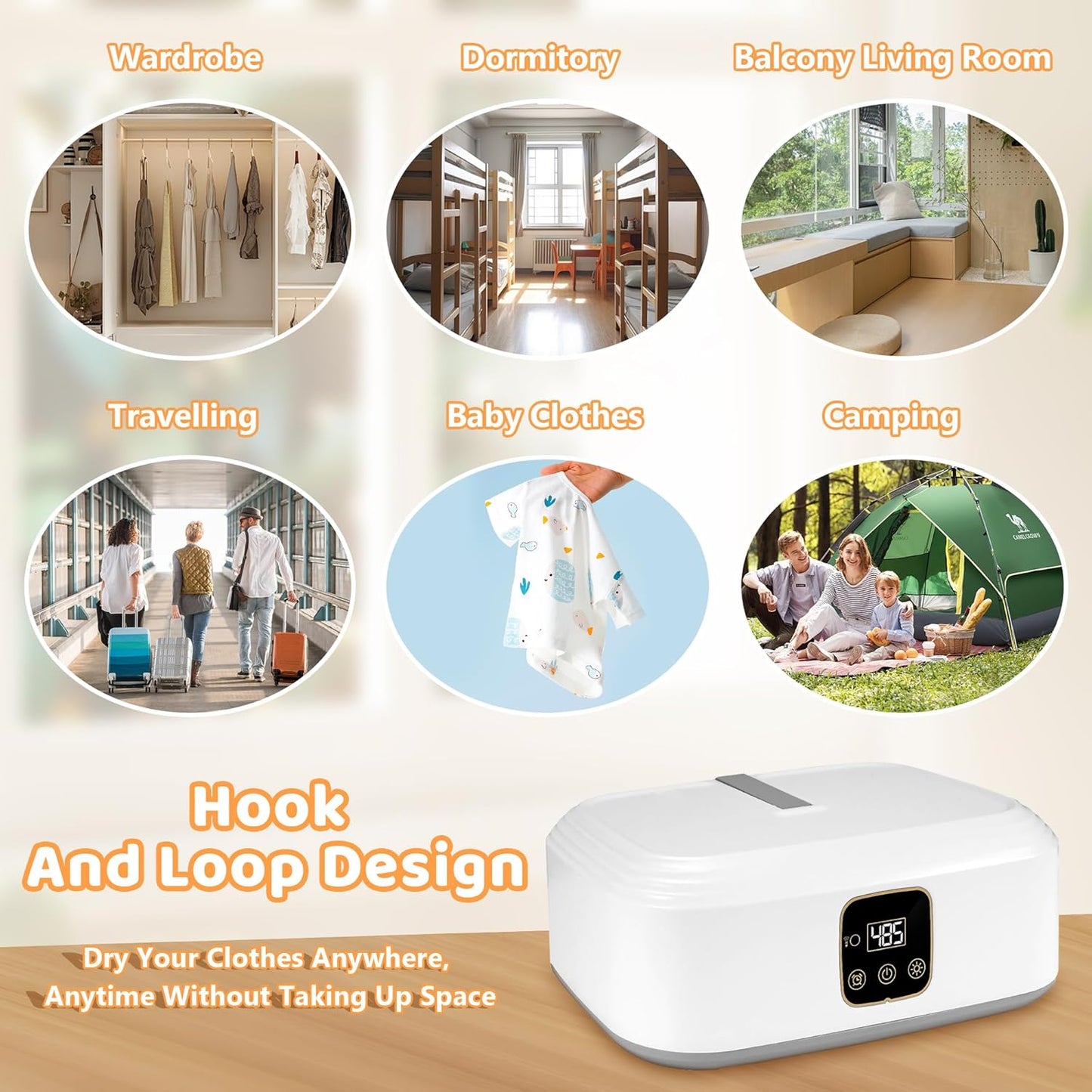 Votvy Portable electric  Clothes Dryer,Foldableportable Dryer With Timer Function,Clothes Dryer For Travel,Apartment,Rv,Home,For All Kinds Of Light Clothing,Underwear,Baby Clothes And Socks,Mini Dryer With Drying Bag