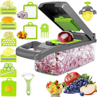 Votvy vegetable Chopper, Onion Chopper, Multifunctional 14 in 1 Food Chopper, Kitchen Vegetable Slicer Dicer Cutter,Veggie Chopper with 8 Blades,Carrot and Garlic Chopper with Container