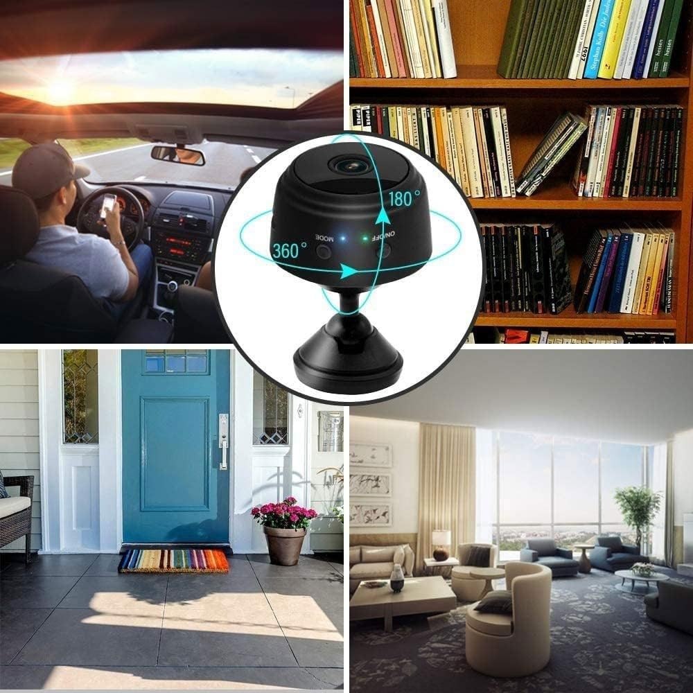 Votvy 1080P Mini Spy Camera with Low Light Vision, Mini Portable Security Camera, Hidden Camera with Audio and Video Recorder for Home/Office Security Camera (Black)