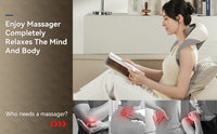Votvy  Neck Massager for Cervical Pain Relief,Electric Deep Tissue Shiatsu with Infrared Heat Therapy 5D Kneading Massage Machine for Full Body Relax,Neck,Muscles,Back,Shoulder,Legs - 6 Month Warranty