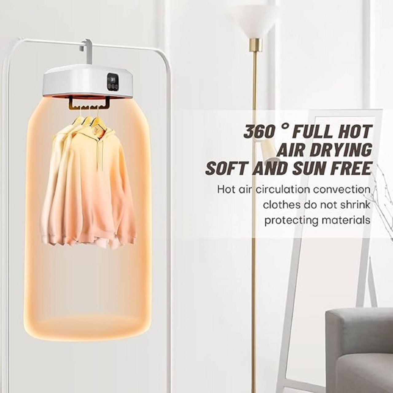 Votvy Portable electric  Clothes Dryer,Foldableportable Dryer With Timer Function,Clothes Dryer For Travel,Apartment,Rv,Home,For All Kinds Of Light Clothing,Underwear,Baby Clothes And Socks,Mini Dryer With Drying Bag