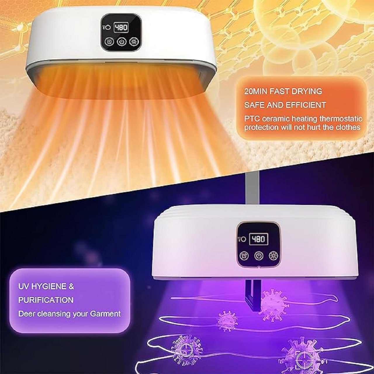 Votvy Portable electric  Clothes Dryer,Foldableportable Dryer With Timer Function,Clothes Dryer For Travel,Apartment,Rv,Home,For All Kinds Of Light Clothing,Underwear,Baby Clothes And Socks,Mini Dryer With Drying Bag