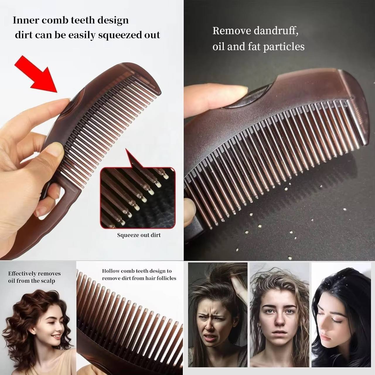Votvy Hair for Women, Wet Hair Brush comb , Kanghi for Hair Growth, Anti-Dandruff and Scalp Oil Anti-Dandruff Massager Comb, Dandruff Comb, Bristles Easily Take Away the Dandruff Painless for Men.