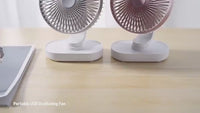 Votvy 3600mAh Rechargeable Desk Fan (90° Rotate), Portable Table Fan,USB Fan, USB Battery,4 Speed for Home Office Travel-The battery life is 8 hours with the maximum wind speed